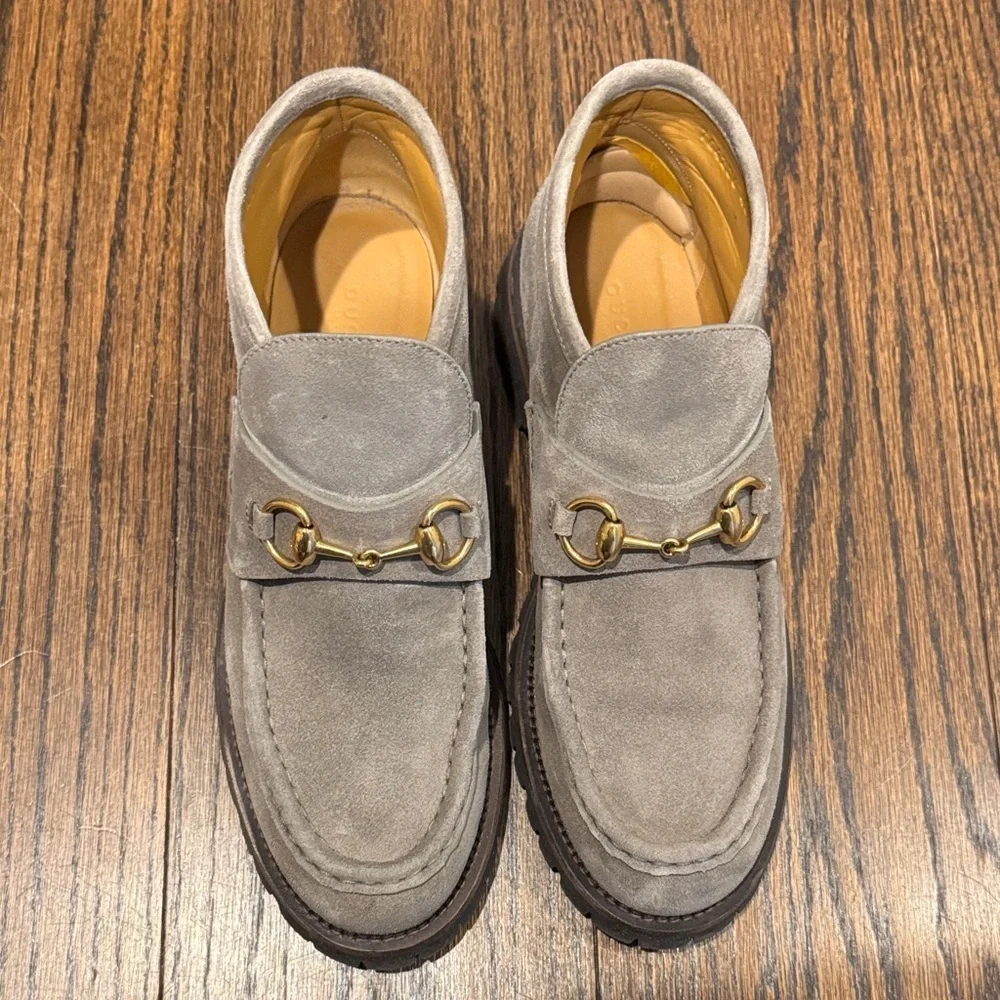Gucci Suede Horsebit Ankle Boots Loafers